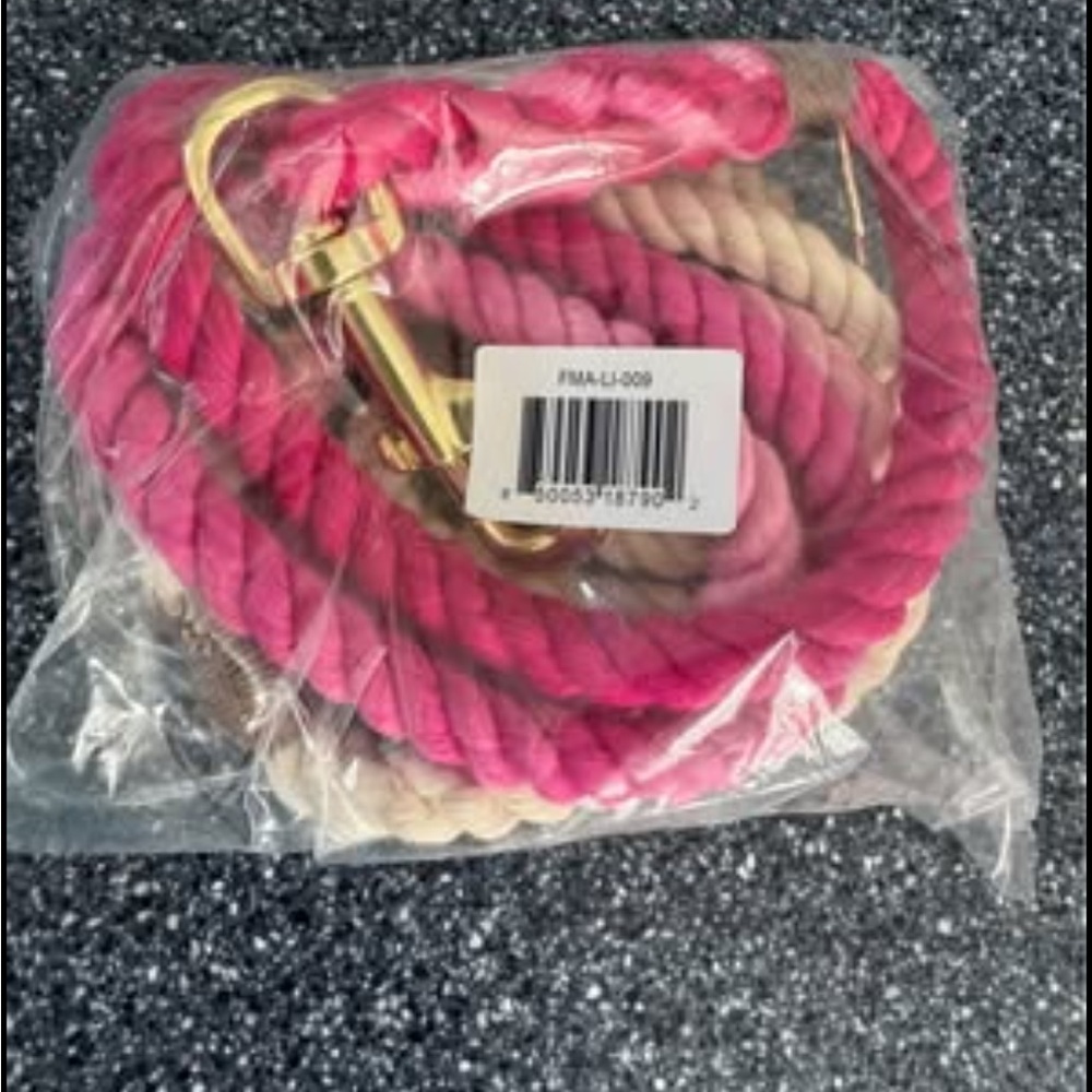 NWT, “Found My Animal” Pink and Tan Rope Dog Leash